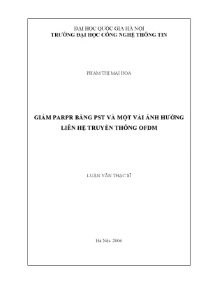 Luận văn thạc sĩ giảm papr bằng pst và một vài ảnh hưởng lên hệ truyền thông ofdm