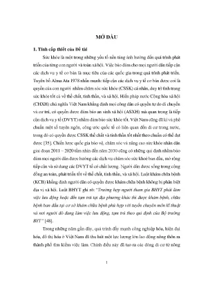 Luận án tiếp cận và sử dụng dịch vụ y tế của nhóm người nhập cư từ nông thôn vào thành phố qua khảo sát tại thành phố hà nội