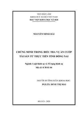 Luận văn thạc sĩ chứng minh trong giai đoạn điều tra vụ án cướp tài sản từ thực tiễn tỉnh đồng nai