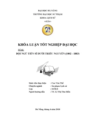 Luận văn tốt nghiệp đội ngũ tiến sĩ dưới triều nguyễn 1802 1883