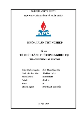 Luận văn tốt nghiệp tổ chức lãnh thổ công nghiệp tại thành phố hải phòng