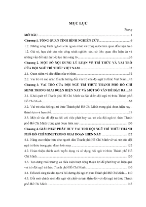 Luận án vai trò đội ngũ trí thức thành phố hồ chí minh trong giai đoạn hiện nay