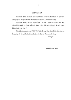 Luận văn thạc sĩ thực thi chính sách công nghiệp hóa hiện đại hóa nông nghiệp nông thôn ở huyện tiền hải tỉnh thái bình