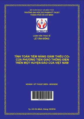 Luận văn thạc sĩ hcmute tính toán tiềm năng giảm thiểu co2 của phương tiện giao thông điện trên một huyện đảo của việt nam