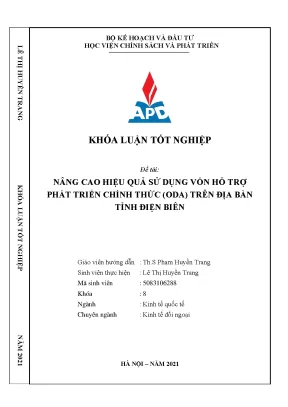 Luận văn tốt nghiệp nâng cao hiệu quả sử dụng vốn hỗ trợ phát triển chính thức oda trên địa bàn tỉnh điện biên