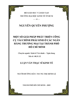 Luận văn thạc sĩ một số giải pháp phát triển công cụ tài chính phái sinh ở các ngân hàng thương mại tại tp hồ chí minh luận văn thạc sĩ kinh tế