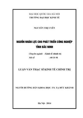 Luận văn thạc sĩ nguồn nhân lực cho phát triển công nghiệp tỉnh bắc ninh 002