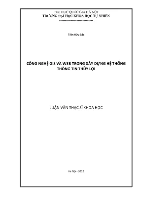 Luận văn thạc sĩ công nghệ gis và web trong xây dựng hệ thống thông tin thủy lợi