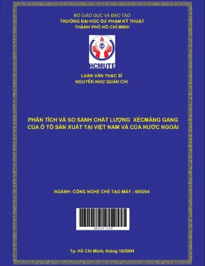 Luận văn thạc sĩ hcmute phân tích và so sánh chất lượng xecmăng gang của ô tô sản xuất tại việt nam và nước ngoài