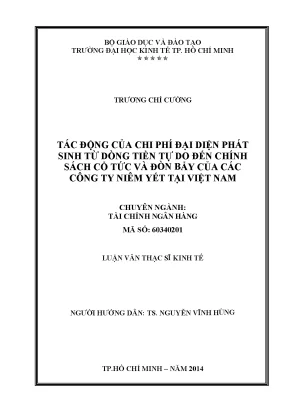 Luận văn thạc sĩ tác động của chi phí đại diện phát sinh từ dòng tiền tự do đến chính sách cổ tức và đòn bẩy của các công ty niêm yết tại việt nam luận văn thạc sĩ