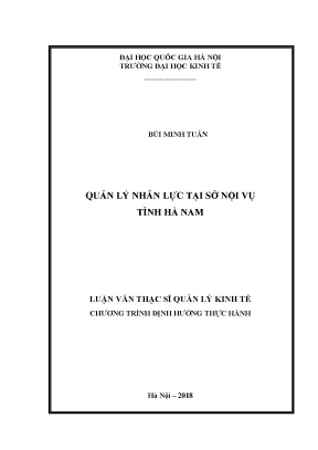 Luận văn thạc sĩ quản lý nhân lực tại sở nội vụ tỉnh hà nam