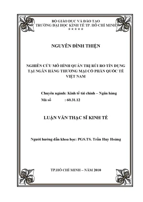 Luận văn thạc sĩ nghiên cứu mô hình quản trị rủi ro tín dụng tại ngân hàng thương mại cổ phần quốc tế việt nam luận văn thạc sĩ