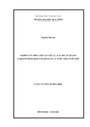 Luận án tiến sĩ nghiên cứu điều chế vật liệu c n s tio 2 từ quặng ilmenite bình định ứng dụng xử lý nước thải nuôi tôm