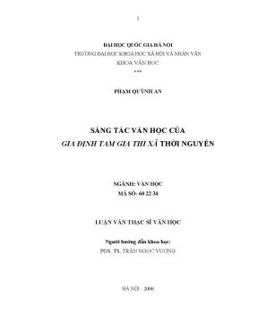 Luận văn thạc sĩ sáng tác văn học của gia định tam gia xã thời nguyễn