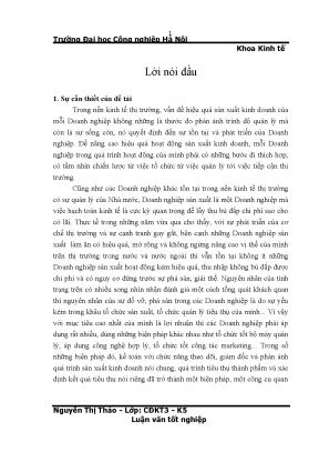 Luận văn tốt nghiệp hoàn thiện công tác kế toán tiêu thụ thành phẩm và xác định kết quả tiêu thụ thành phẩm tại công ty tnhh sản xuất và thương mại hải long
