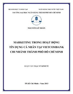 Luận văn thạc sĩ marketing trong hoạt động tín dụng cá nhân tại vietcombank chi nhánh thành phố hồ chí minh