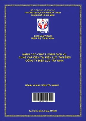 Luận văn thạc sĩ hcmute nâng cao chất lượng dịch vụ cung cấp điện tại điện lực tân biên công ty điện lực tây ninh