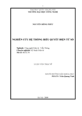 Luận văn thạc sĩ nghiên cứu hệ thống biểu quyết điện tử số