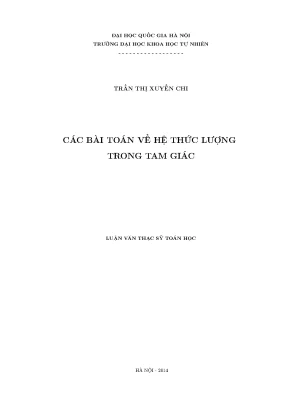 Luận văn thạc sĩ các bài toán về hệ thức lượng trong tam giác 13
