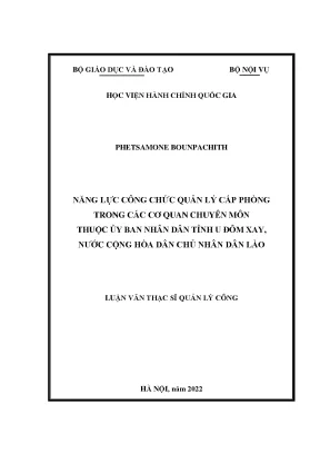Luận văn thạc sĩ năng lực công chức quản lý cấp phòng trong các cơ quan chuyên môn thuộc ủy ban nhân dân tỉnh u đôm xay nước cộng hòa dân chủ nhân dân lào