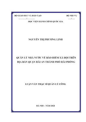 Luận văn thạc sĩ quản lý nhà nước về bảo hiểm xã hội trên địa bàn quận hải an thành phố hải phòng
