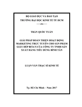 Luận văn thạc sĩ giải pháp hoàn thiện hoạt động marketing trực tuyến cho sản phẩm giày dép bitas của công ty tnhh sản xuất hàng tiêu dùng bình tân