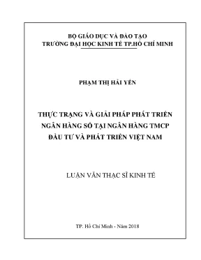 Luận văn thạc sĩ thực trạng và giải pháp phát triển ngân hàng số tại ngân hàng tmcp đầu tư và phát triển việt nam