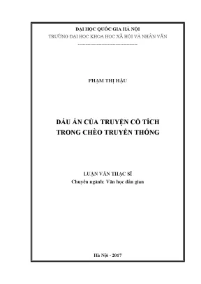 Luận văn thạc sĩ dấu ấn của truyện cổ tích trong chèo truyền thống