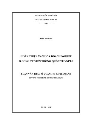 Luận văn thạc sĩ hoàn thiện văn hóa doanh nghiệp ở công ty viễn thông quốc tế vnpt i