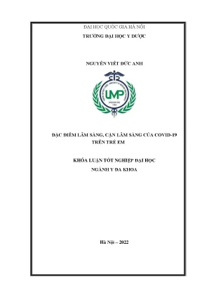 Luận văn tốt nghiệp đặc điểm lâm sàng cận lâm sàng của covid 19 trên trẻ em