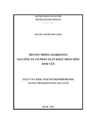 Luận văn thạc sĩ truyền thông marketing tại công ty cổ phần xuất khẩu phần mềm tinh vân