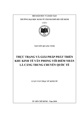 Luận văn thạc sĩ thực trạng và giải pháp phát triển khu kinh tế vân long với điểm nhấn là cảng trung chuyển quốc tế