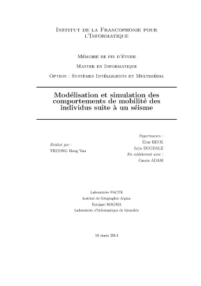 Luận văn thạc sĩ modélisation et simulation des comportements de mobilité des individus suite à un séisme luận văn ths công nghệ thông tin