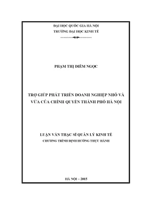 Luận văn thạc sĩ trợ giúp phát triển doanh nghiệp nhỏ và vừa của chính quyền thành phố hà nội