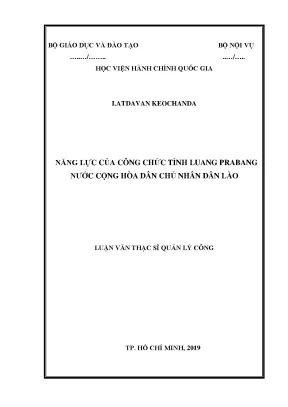 Luận văn thạc sĩ năng lực của công chức tỉnh luang prabang nước cộng hòa dân chủ nhân dân lào