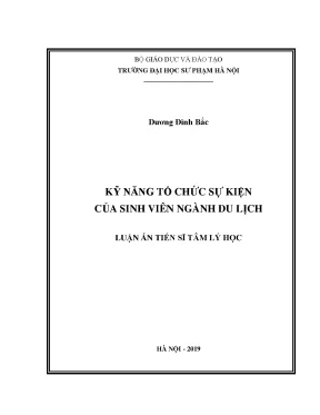 Luận án tiến sĩ kỹ năng tổ chức sự kiện của sinh viên ngành du lịch