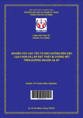 Luận văn thạc sĩ hcmute nghiên cứu các yếu tố ảnh hưởng đến việc lựa chọn và lắp đặt thiết bị chống sét trên đường nguồn hạ áp