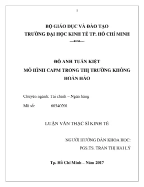 Luận văn thạc sĩ xây dựng lại mô hình capm trong thị trường không hoàn hảo