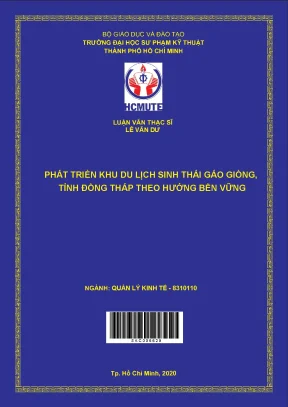 Luận văn thạc sĩ hcmute phát triển khu du lịch sinh thái gáo giồng tỉnh đồng tháp theo hướng bền vững