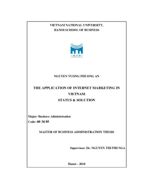 Luận văn thạc sĩ the application of internet marketing in vietnam status solution