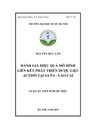 Luận án tiến sĩ đánh giá hiệu quả mô hình liên kết phát triển được liệu actiso tại sapa lào cai