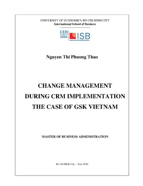 Luận văn thạc sĩ change management during crm implementation the case of gsk vietnam