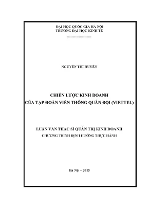 Luận văn thạc sĩ chiến lược kinh doanh của tập đoàn viễn thông quân đội viettel