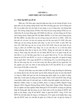 Luận án nghiên cứu các nhân tố ảnh hưởng đến chất lượng thông tin trên báo cáo tài chính của các công ty niêm yết trên thị trường chứng khoán việt nam
