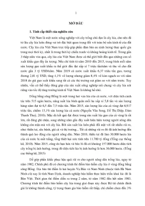 Luận án nghiên cứu các nhân tố ảnh hưởng đến ý định tham gia bảo hiểm cây lúa của hộ nông dân khu vực đồng bằng sông hồng