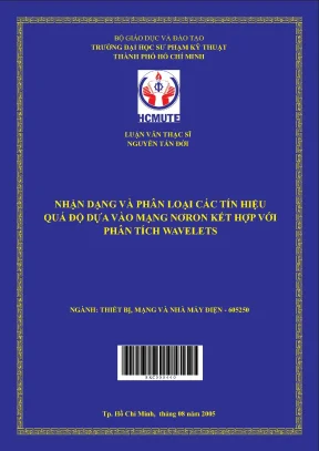 Luận văn thạc sĩ hcmute nhận dạng và phân loại các tín hiệu quá độ dựa vào mạng neuron kết hợp với phân tích wavelets