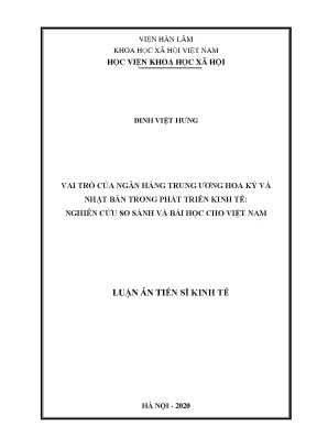 Luận án tiến sĩ vai trò của ngân hàng trung ương hoa kỳ và nhật bản trong phát triển kinh tế nghiên cứu so sánh và bài học cho việt nam