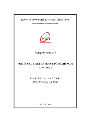 Luận văn thạc sĩ nghiên cứu thiết kế modul đóng khung e1 bằng fpga