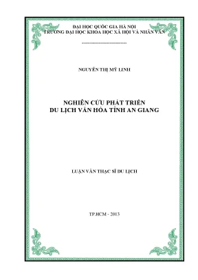 Luận văn thạc sĩ nghiên cứu phát triển du lịch văn hóa tỉnh an giang học