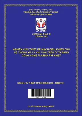 Luận văn thạc sĩ hcmute nghiên cứu thiết kế mạch điều khiển cho hệ thống xử lý khí thải trên ô tô bằng công nghệ plasma phi nhiệt